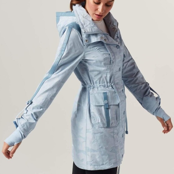 Blanc Noir Camo Anorak Light Blue Rain Jacket - Picture 2 of 15